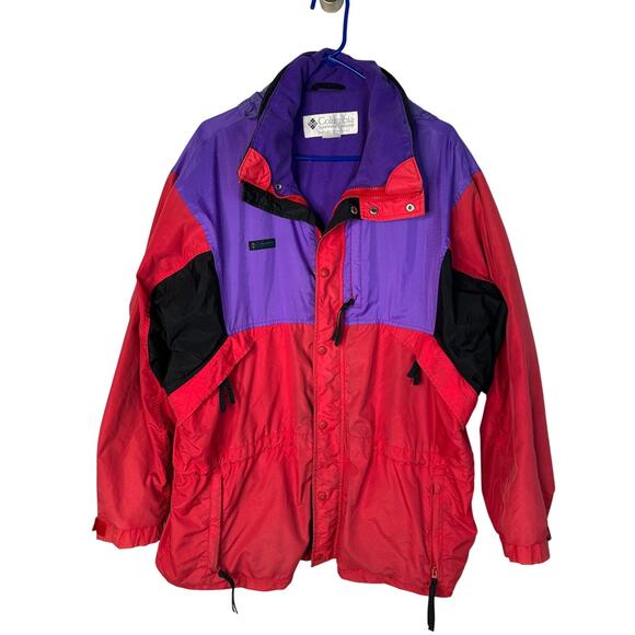 Vintage y2k Columbia Men's L Spell Out Ski Jacket Waterproof Coat Bright Purple - Picture 1 of 8